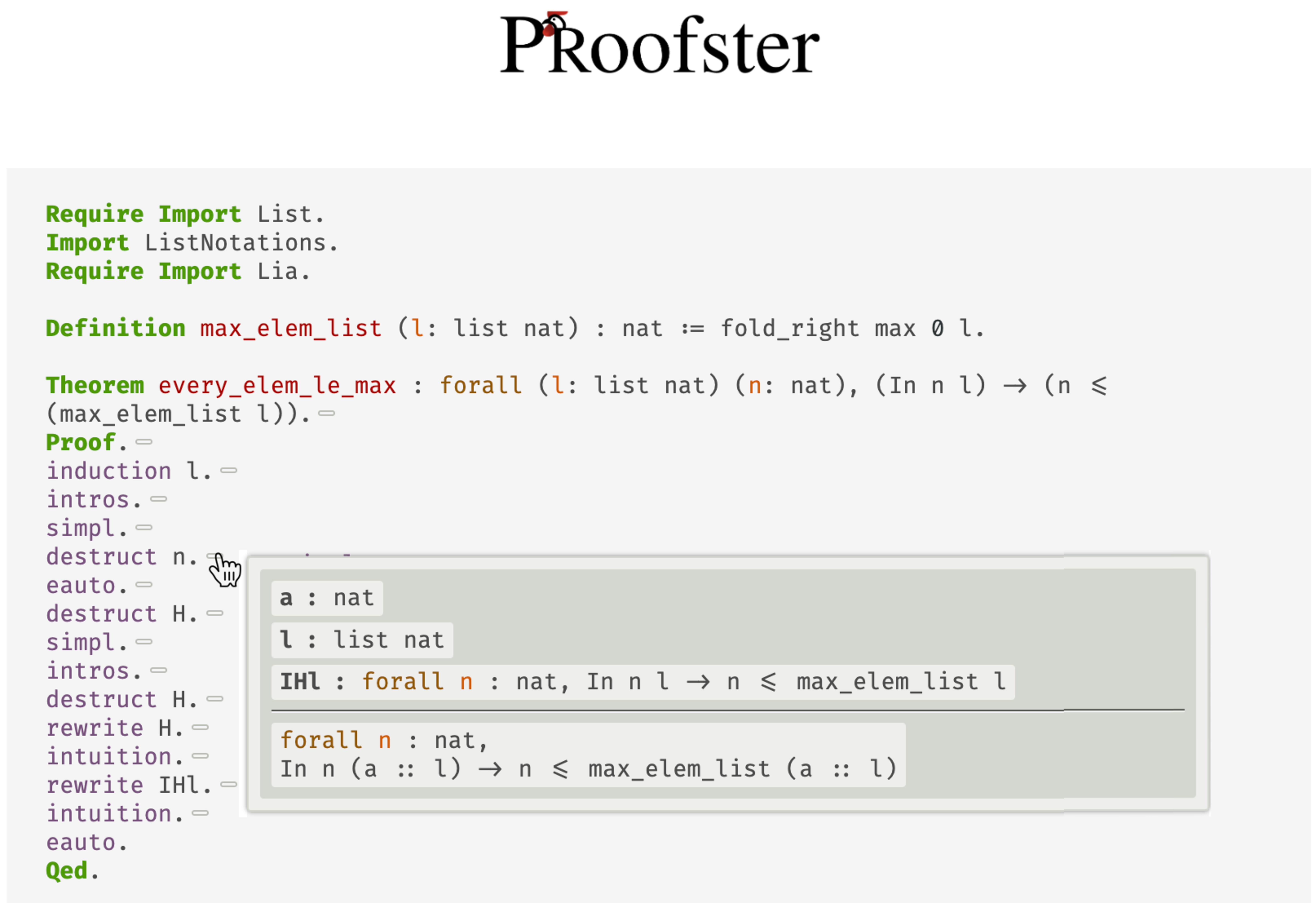 Proofster: Automated formal verification